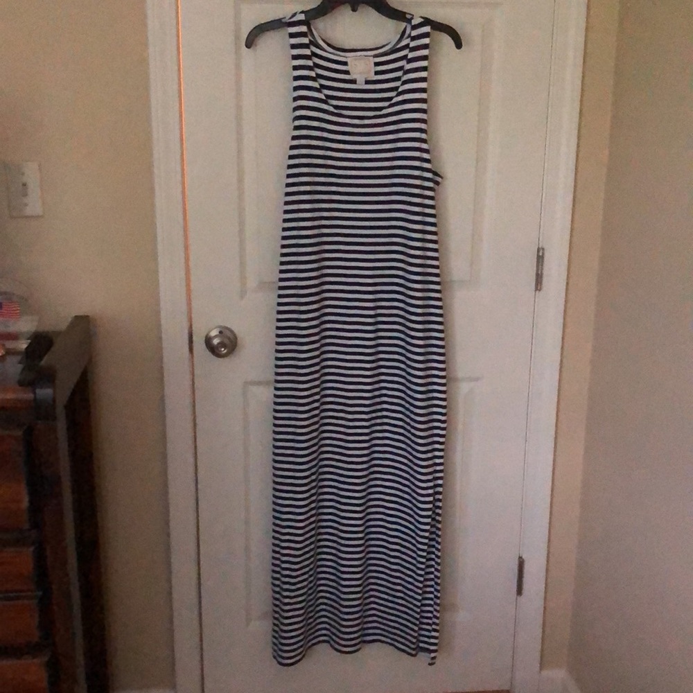 Sail to Sable Navy Blue & White Tank Dress